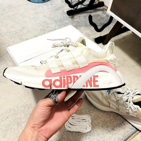 EUC Men’s Size 10 Adidas LXCON AdiPrene Big Logo Sneakers Solar Red/Cloud White - Picture 5 of 12